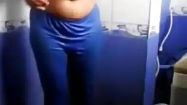 Indian girl fingering in bathroom
