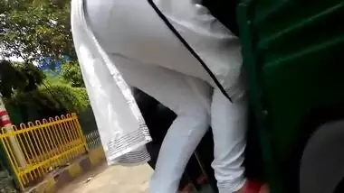 Desi Hot Ass Voyeur white leggings