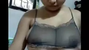 young indian shows her huge tits in webcam