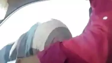 Busty ass girl having sex with stranger in car