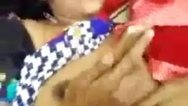 Playing With Big Boobs Of Hot Telugu Aunty In Saree