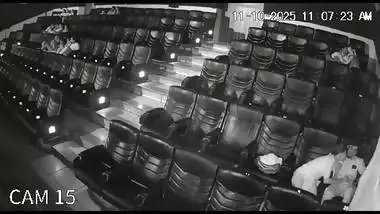Blowjob in cinema theatre by horny girlfriend