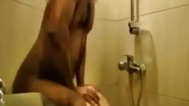 Desi man fucking north eastern girl in hotel bathroom