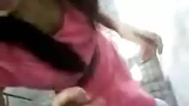 Hot Punjabi girl sucking the dick in the staircase