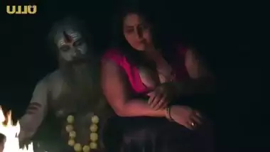 A milf fucks an aghori for a child in an Indian sex movie