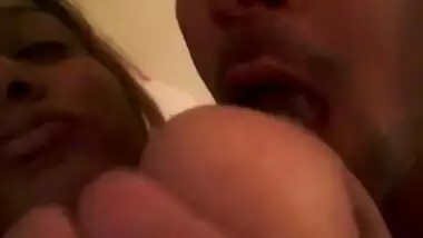 Punjabi Lovers Selfie Clip Boob Suck n Blowjob wid Audio