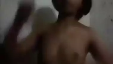 Sexy village girlfriend bathing at her home
