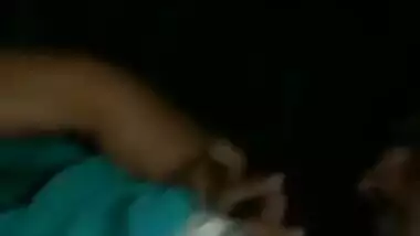 Risque Desi housewife flaunts her XXX boobs making husband suck them