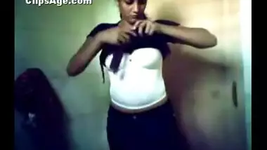 Beautiful girl making her strip show for fun video leaked to internet