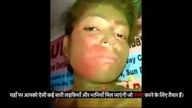 Naked teen celebrating Holi with her lover