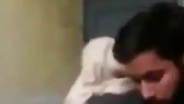 Hijab cheating Desi wife fucked in toilet while husband drinks coffee