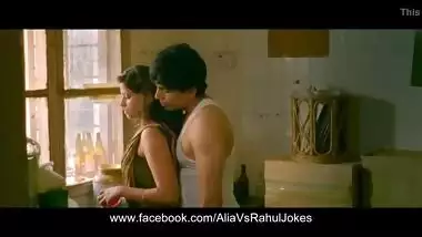 Desi Auntie seduced by young lover in the kitchen