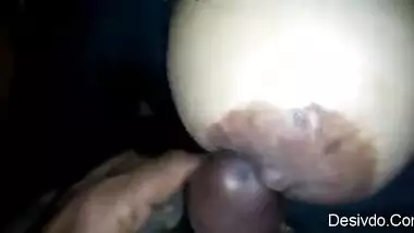 indian auntys huge boobs playing with hubys cock