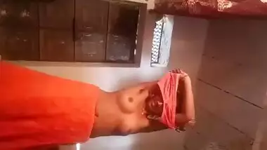 Village girl making video for lover