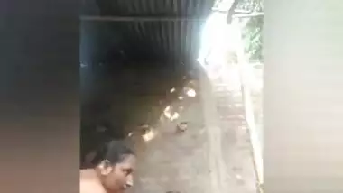 Village bhabhi on vc while bathing