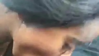 Horny Indian Girl Sucking Penis Of Lover Inside Car