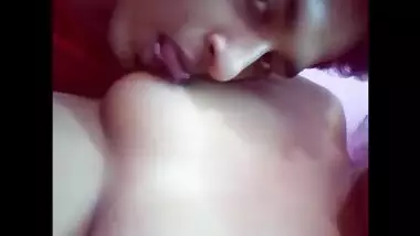 Indian girl allows her loved man to lick XXX nipples in amateur sex video