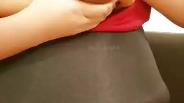 Indian hyderabad girl playing with boobs