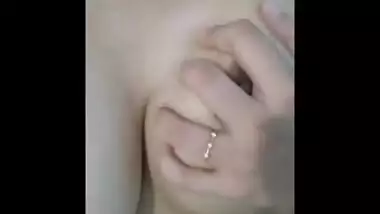 Indian teen playing with her boobs