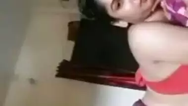 Beautiful Bengali Muslim wife showing her big boobs