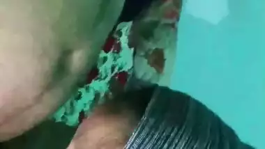 Hijabi Bangladeshi wife giving sensual blowjob