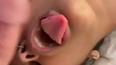 Indian girl gets addicted to a white dick in NRI sex MMS