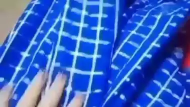Chubby village aunty showing muskmelon big boobs