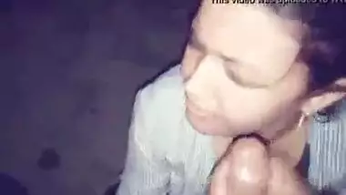 Indian facial cum shot during night-time on beach