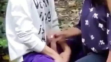 Indian Teen fooling around in a park