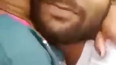 Indian outdoor sex of a guy sucking his GF’s tight boobs