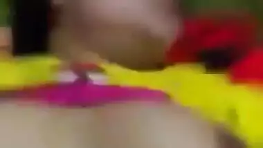 Pressing boobs of a chubby teen from Orissa