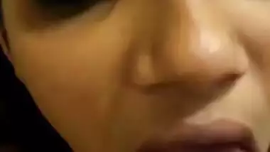 Indian slut proves oral skills giving a blowjob to client close-up