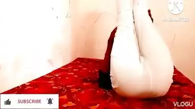 Indian Sister Yoga Class And Brother Watch And Make Him Film