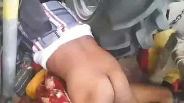 Couple fucking in khet near tractor