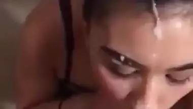 Horny Indian Girl Enjoying Cum Facial