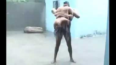 Hyderabad Couple Perform 69 Sex Pose Outdoor In Rain