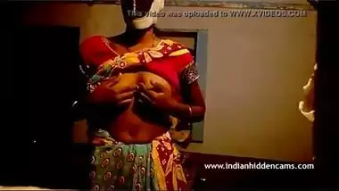 Indian maid boob pressed front of cam for money