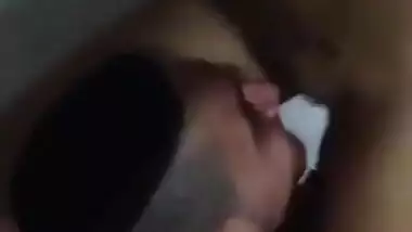 Sexy girl taking kiss on her pussy