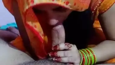 Cute Bhabhi sucking big red dick of hubby