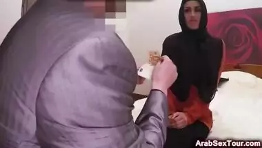 Shy Arab girl with perky boobs sells pussy to rich horny man