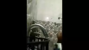Desi BBW bathing on video call
