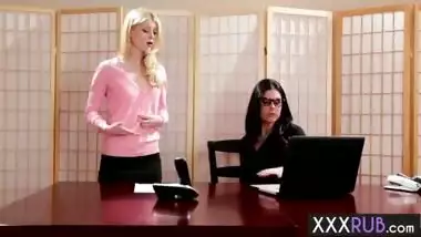 Hot Assistant Charlotte Stokely licking sexy bosses India Summer wet pussy