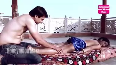 Bollywood house wife taking oil massage in terrace