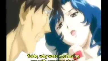 Anime babe enjoying a cock and a dildo
