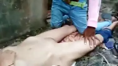 Shy village indian girl fucking with her classmates in the outdoor XXX
