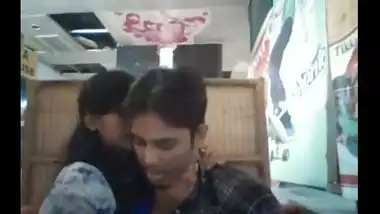 Bangladeshi college girl doing romance with lover in Restaurant