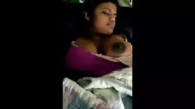 playing with wife boobs after sex