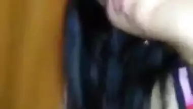 Cute Indian gal blow job and quick doggy sex