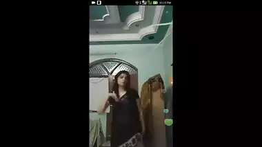 Desi aunty dance in Black Transparent Saree