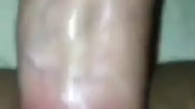 UK Indian milf thick cumshot on pussy close up